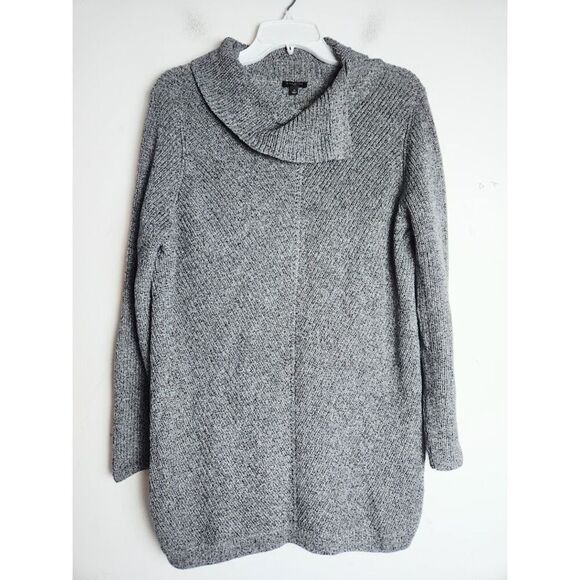 Talbots Women Charcoal Grey Mock Neck Cotton/Modal Blend Tunic Sweater size 0X - Picture 1 of 6